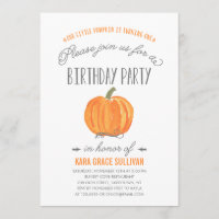 Fall Pumpkin Ombre | First Birthday Invitation