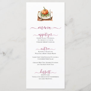 Fall Pumpkin on  Place Setting Celebration Menu
