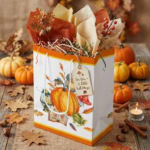 Fall Pumpkin owl and frog Medium Gift Bag