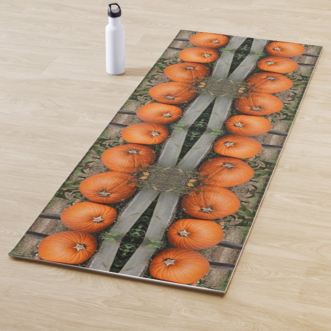 Fall Pumpkin Pair Abstract Yoga Mat (In Situ)