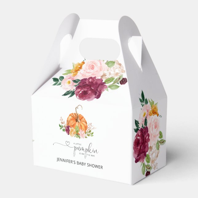 Fall pumpkin Paper Favour Box, Gable 4x2.5x5 Favour Box (Front Side)