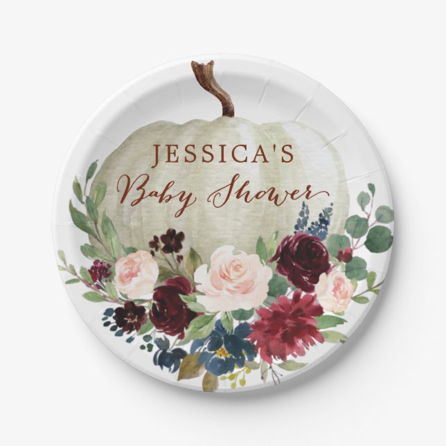 Fall Pumpkin Paper Plate (Front)