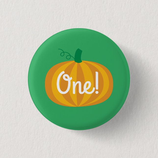 Fall Pumpkin Patch 1st Birthday Party Theme 3 Cm Round Badge (Front)