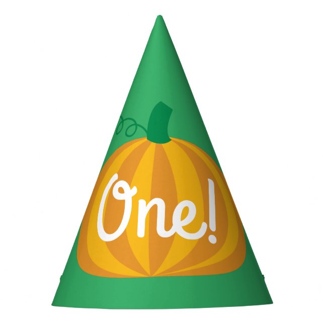 Fall Pumpkin Patch 1st Birthday Party Theme Hat (Front)
