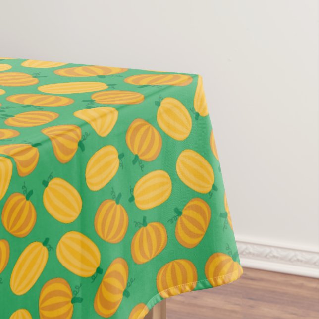 Fall Pumpkin Patch 1st Birthday Party Theme Tablecloth (In Situ)