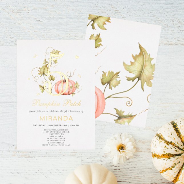 Fall Pumpkin Patch Birthday Autumn 5st Birthday  (I wish you happiness!!!)