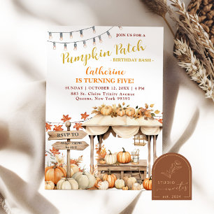 Fall Pumpkin Patch Birthday Bash Invitation
