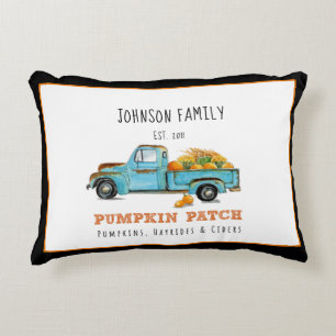 Fall pumpkin Patch Retro truck personalised   Decorative Cushion