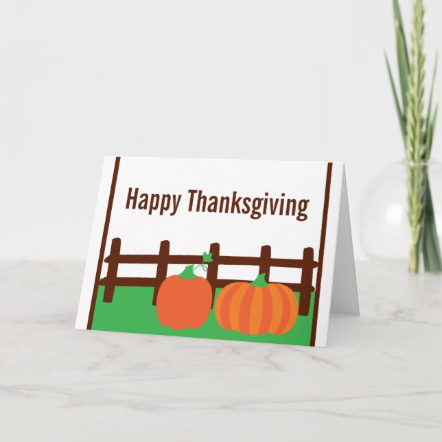Fall Pumpkin Patch Thanksgiving Card (Front)