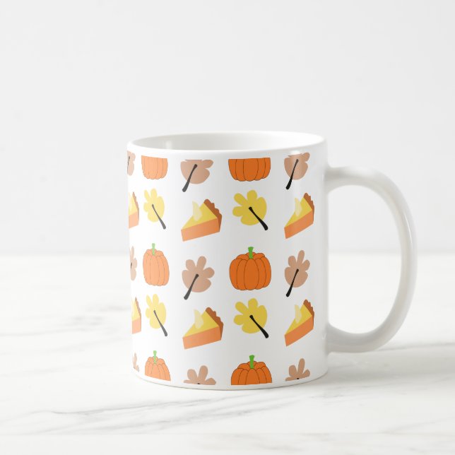 Fall Pumpkin Pattern Coffee Mug (Right)