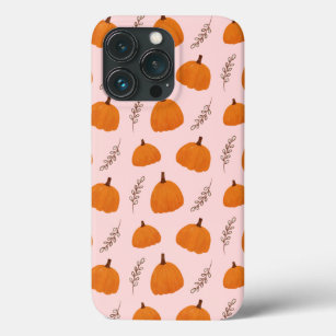 Fall Pumpkin Pattern Pink iPhone 13 Pro Case