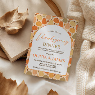 Fall Pumpkin Pattern Thanksgiving Invitation