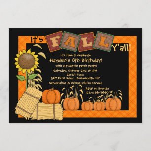 Fall Pumpkin Picking Party Invitation