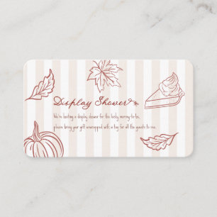 Fall Pumpkin Pie Display Shower Card Rustic