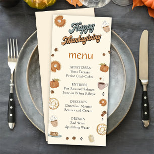 Fall Pumpkin Pie Thanksgiving Dinner Menu