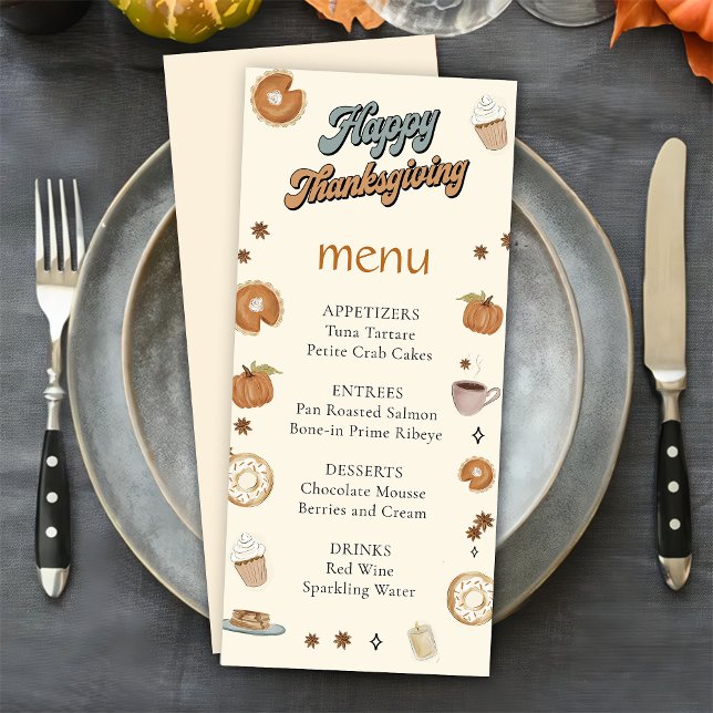 Fall Pumpkin Pie Thanksgiving Dinner Menu (Creator Uploaded)