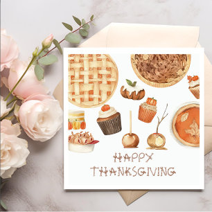 Fall Pumpkin Pie Thanksgiving Dinner Napkins