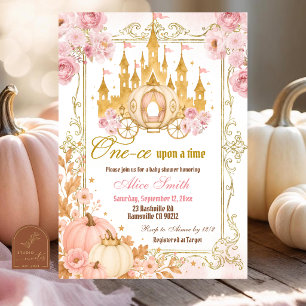 Fall Pumpkin Princess Baby Shower Invitation