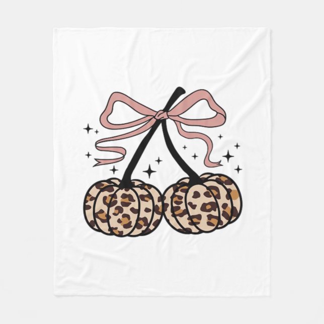 Fall Pumpkin, Pumpkin Cherries, Leopard Pumpkin, P Fleece Blanket (Front)