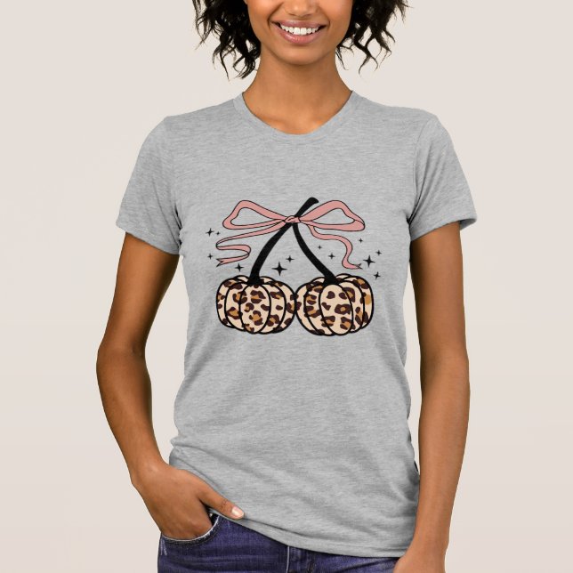 Fall Pumpkin, Pumpkin Cherries, Leopard Pumpkin, P T-Shirt (Front)