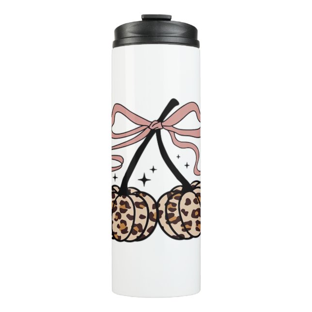 Fall Pumpkin, Pumpkin Cherries, Leopard Pumpkin, P Thermal Tumbler (Front)