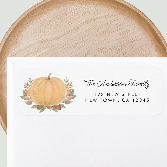 Fall Pumpkin Return Address Label (Creator Uploaded)