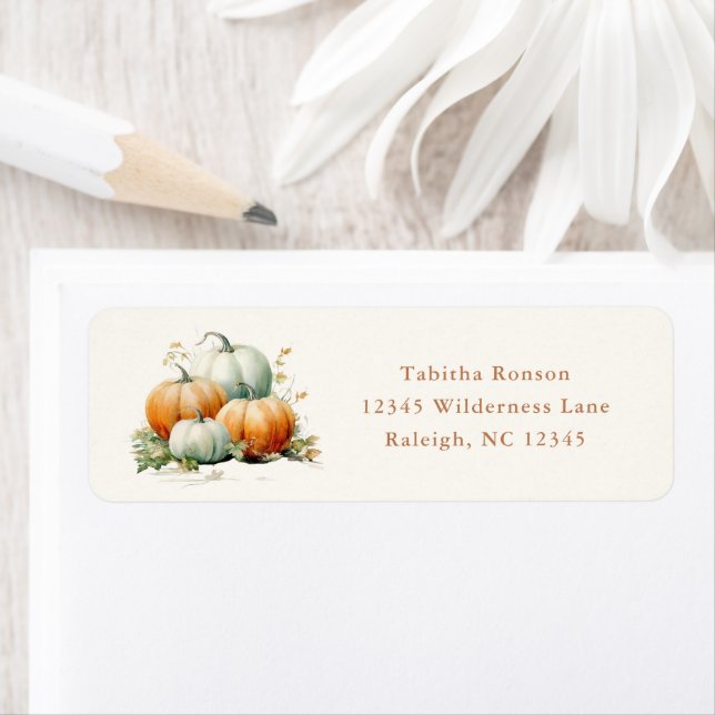 Fall Pumpkin Return Address Label (Insitu)