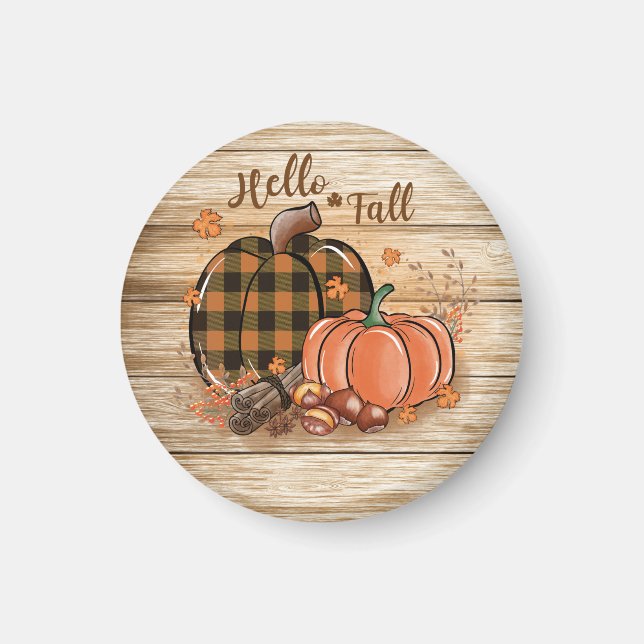 Fall Pumpkin Round Magnet (Front)