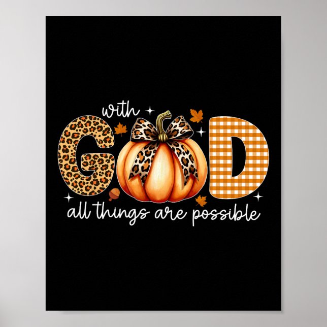 Fall Pumpkin S For Women Jesus Christian Thanksgiv Poster (Front)