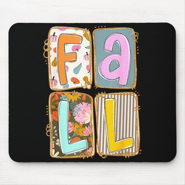 Fall Pumpkin Season Flower Thanksgiving Autumn Lea Mouse Pad (Front)