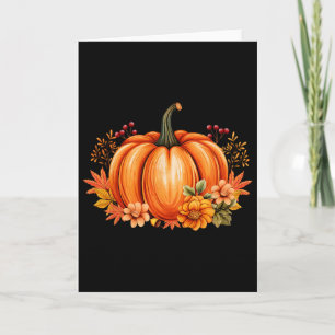 Fall Pumpkin Season Retro Halloween Autumn Thanksg Card