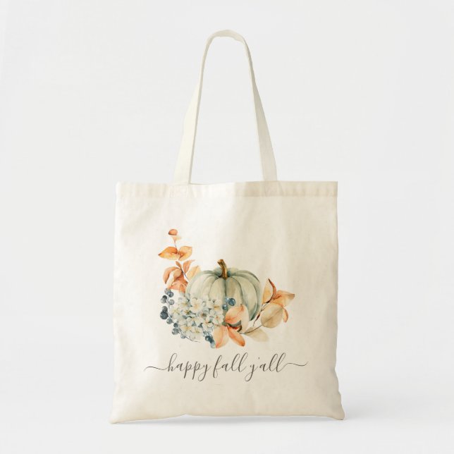 Fall Pumpkin Shopping Tote Bag (Front)