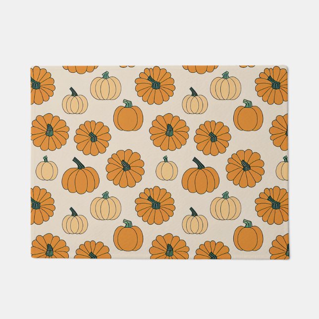 Fall pumpkin spice colours autumn pumpkins Thanksg Doormat (Front)