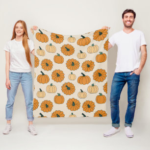 Fall pumpkin spice colours autumn pumpkins Thanksg Fleece Blanket