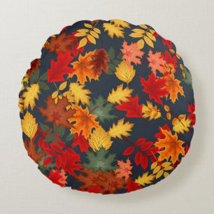 Fall pumpkin spice colours autumn pumpkins Thanksg Round Cushion