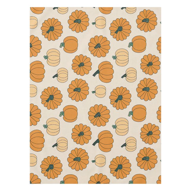 Fall pumpkin spice colours autumn pumpkins Thanksg Tablecloth (Front)