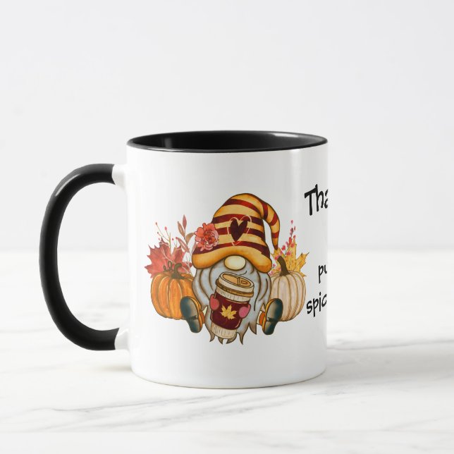Fall Pumpkin Spice Gnome  Mug (Left)