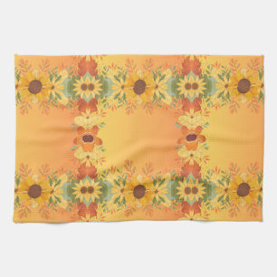 Fall Pumpkin Spice Halloween Thanksgiving Pumpkins Tea Towel