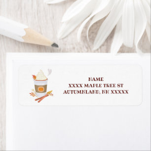 Fall Pumpkin Spice Latte Return Address Label