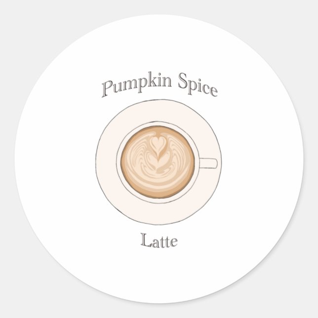 Fall Pumpkin Spice Latte Sticker (Front)