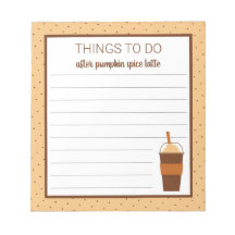 Fall Pumpkin Spice Latte To-Do List Notepad