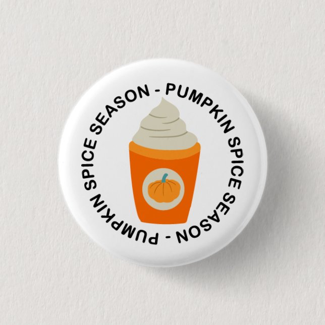 Fall "Pumpkin Spice Season"  3 Cm Round Badge (Front)