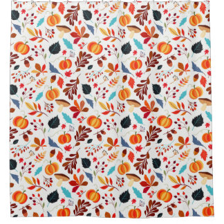 Fall Pumpkin Spice Shower Curtain
