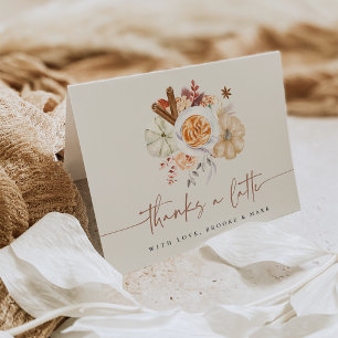 Fall Pumpkin Spice "Thanks a Latte" Thank You Card