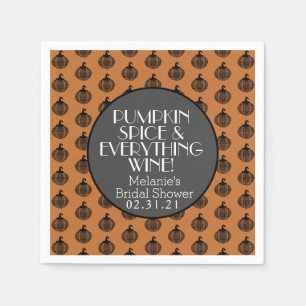 Fall Pumpkin Spice Wine Bridal Shower Napkin
