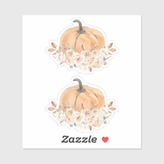 Fall Pumpkin Sticker | Boho Pumpkin Baby Shower (Sheet)