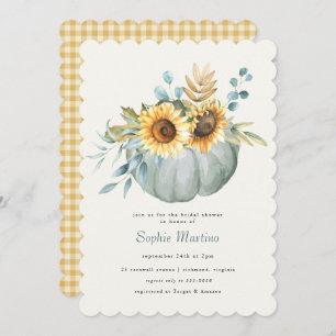Fall Pumpkin Sunflower Country Bridal Shower Invit Invitation