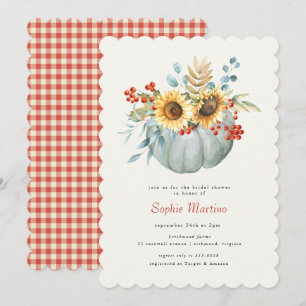 Fall Pumpkin Sunflower Country Bridal Shower Invitation