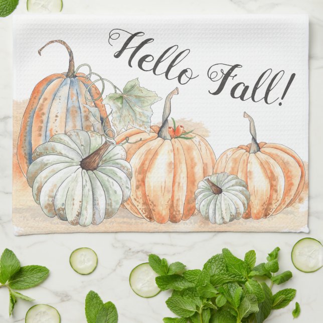 Fall Pumpkin Tea Towel (Folded)