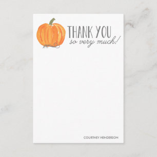 Fall Pumpkin   Thank You Note Card
